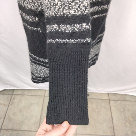 ATHLETA Wool Cashmere Longline Open Front Cardigan in Marled Black Grey Sz. XS - Picture 8 of 12